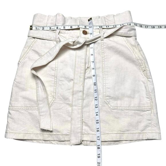 Free People | Women | Splendor In The Grass Paper Bag Belted Mini Skirt | Sz 8 - Picture 4 of 9